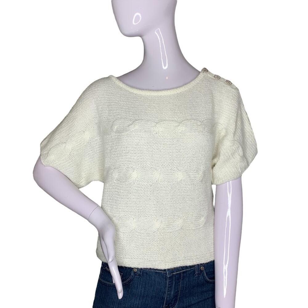 JLO Jennifer Lopez Top Short Sleeve Size S White